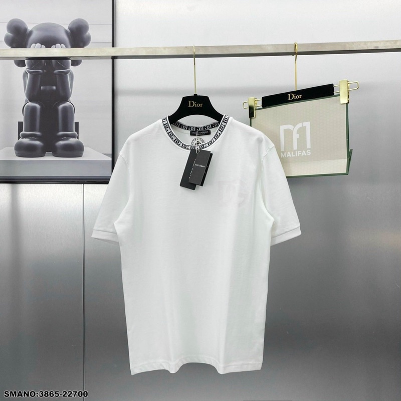 Áo T-SHIRT nam DG phối chữ viền cổ -Áo phông nam DG hàng SPF