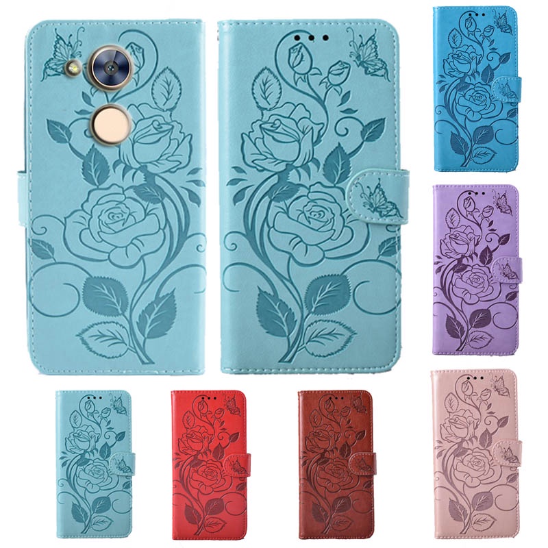 Bao Da Điện Thoại PU Nắp Lật Họa Tiết Hoa 3D Cho huawei honor 4 7s 4A 4X 5C 5A 5X 6X