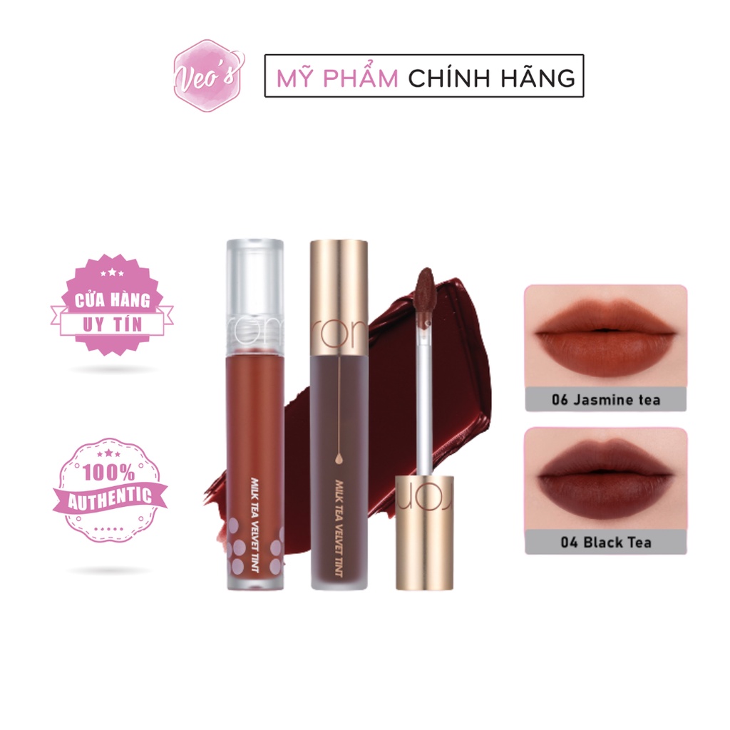 Son Kem Lì Hàn Quốc Mịn Mượt Như Nhung Romand Milk Tea Velvet Tint Lipstick