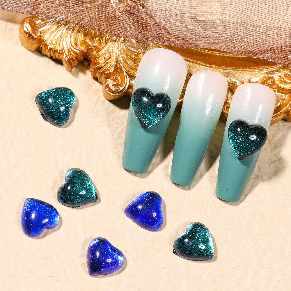Phụ Kiện Trang Trí Móng Tay Hình Mắt Mèo 3D Độc Đáo|Phụ Kiện Trang Trí Móng Tay Hình Trái Tim Xinh Xắn