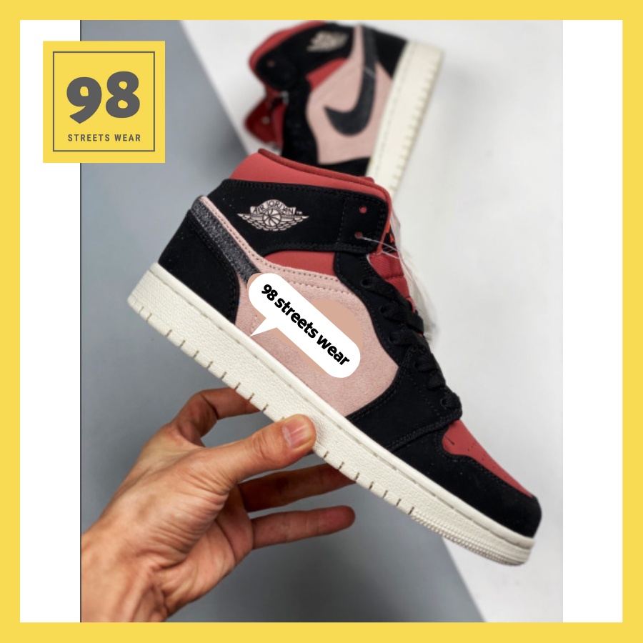 ⚡️[𝐇𝐚̀𝐧𝐠 𝟏𝟏][𝐅𝐫𝐞𝐞𝐬𝐡𝐢𝐩 + 𝐅𝐮𝐥𝐥𝐛𝐨𝐱]Giày Thể Thao Sneaker Đen Đỏ Cổ Cao, 1 Mid Burgundy Dusty Pink, Đỏ Mận Đen ✅
