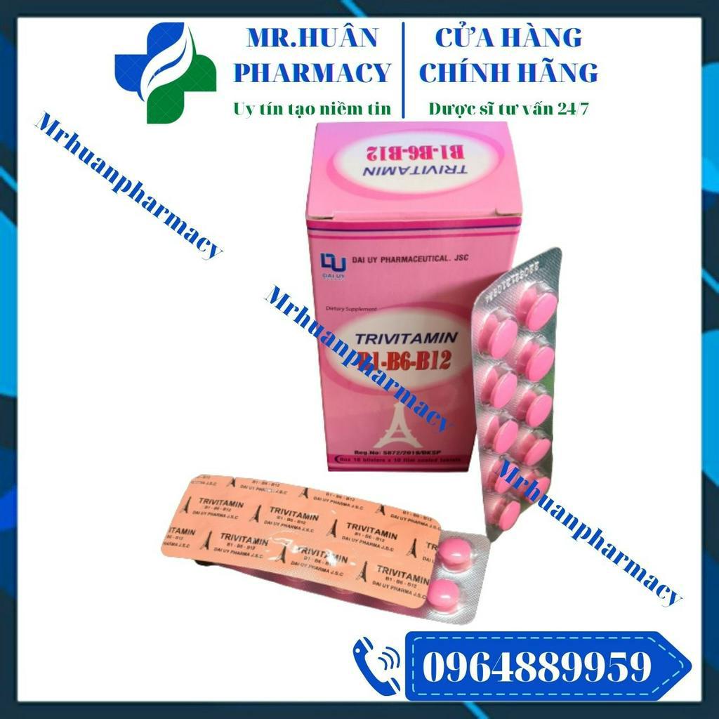 Trivitamin B1-B6-B12 (Hộp 100 viên) - Bố sung vitamin B1, B6, B12 cho cơ thể, hỗ trợ cải thiện thiếu hụt vitamin nhóm B