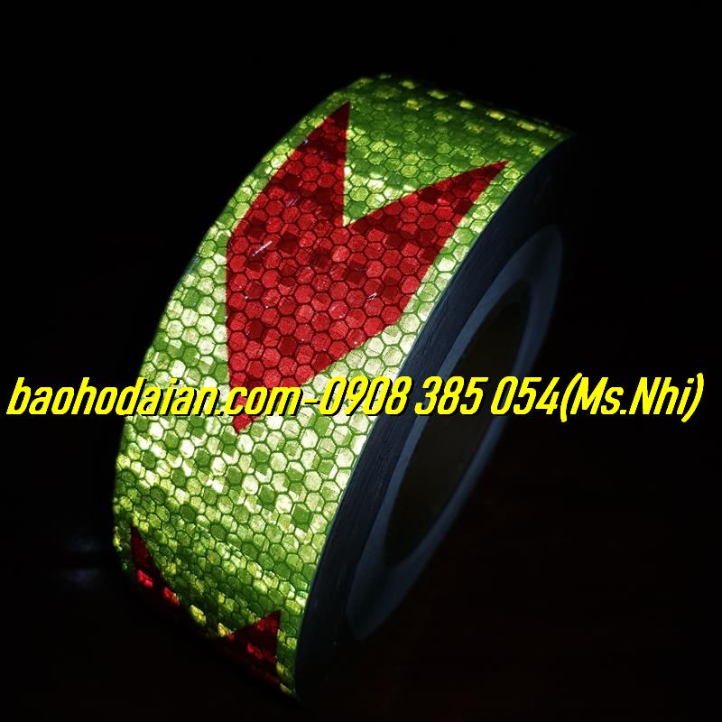 Băng keo phản quang 3M hình mũi tên nhỏ 5 màu lựa chọn - Bản 5cm dài 50m- Hình thật