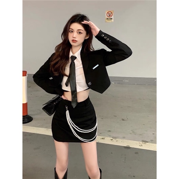(SẴN) TKLIHN Set váy VEST ulzzang áo khoác BLAZER croptop + chân váy body phong cách văn phòng FASHION 2021 KÈM ẢNH THẬT | BigBuy360 - bigbuy360.vn