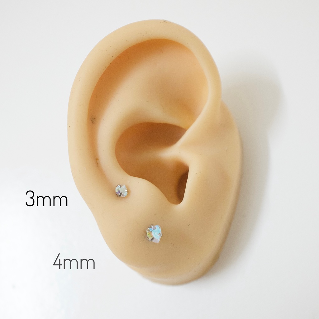 [1 Chiếc] Khuyên Tai Titan Đá 7 Màu Unisex Màu Bạc Đuôi Bi Không Gỉ Sét Không Ngứa Bông Tai Nam Julies Box 66