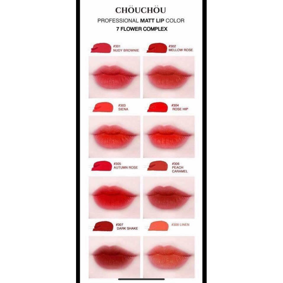 Son kem lì Chou chou Matt Lip Color mẫu mới 2018