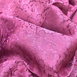 Vải Lụa Tơ Tằm hoa cúc màu hồng phấn, mềm#mượt#mịn, dệt thủ công, khổ vải 90cm