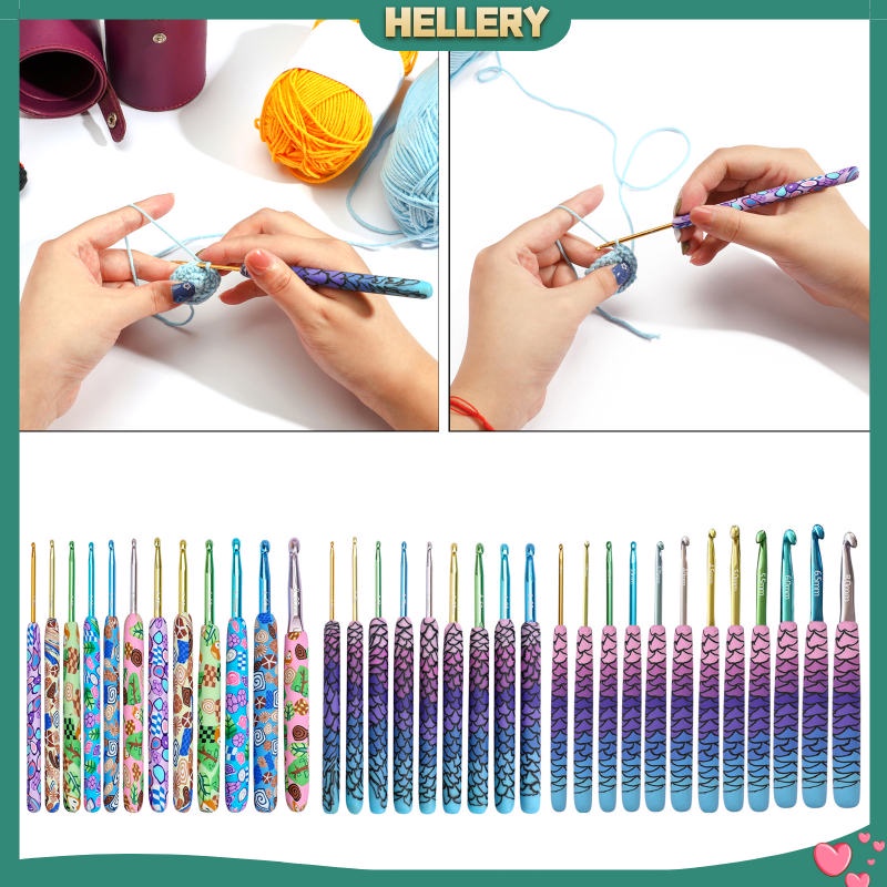Bộ Kim Móc Len Thủ Công Nhiều Màu Sắc Kích Thước 2.25-6.5mm