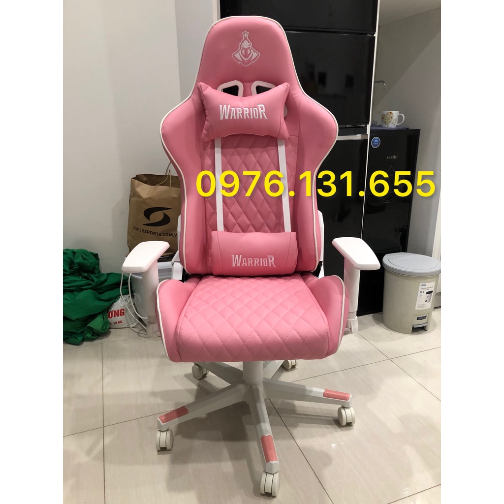 Ghế hồng Warrior Raider WGC206 - Ghế live, gaming màu hồng nhẹ