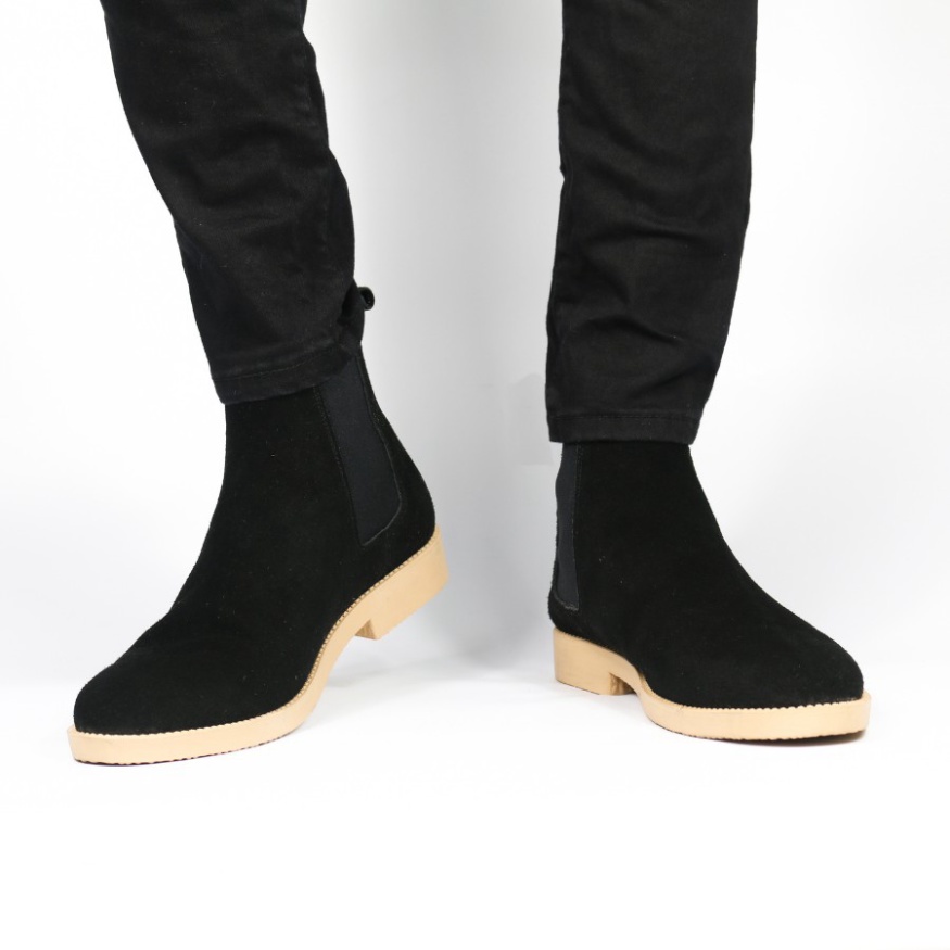 Chelsea Boots nam màu đen chất liệu da lộn đế crepe | BigBuy360 - bigbuy360.vn