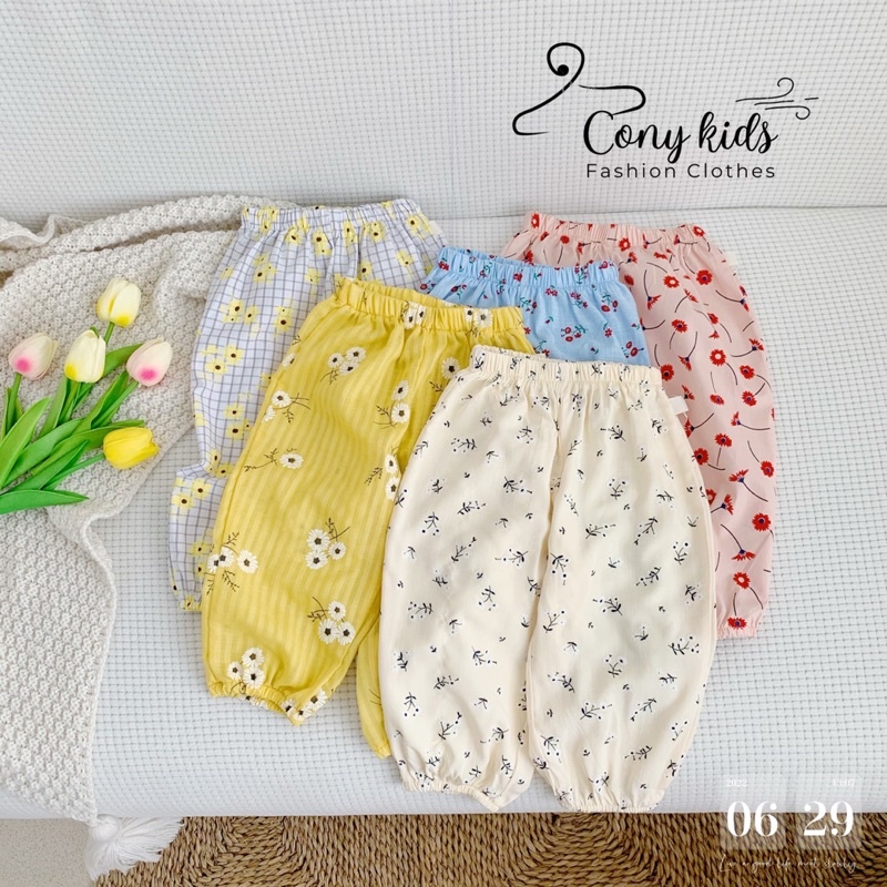 CONY KIDS - Quần Bom Dáng Lửng Hoa Nhí Dáng Alibaba Cho Bé Gái (quần tránh muỗi)