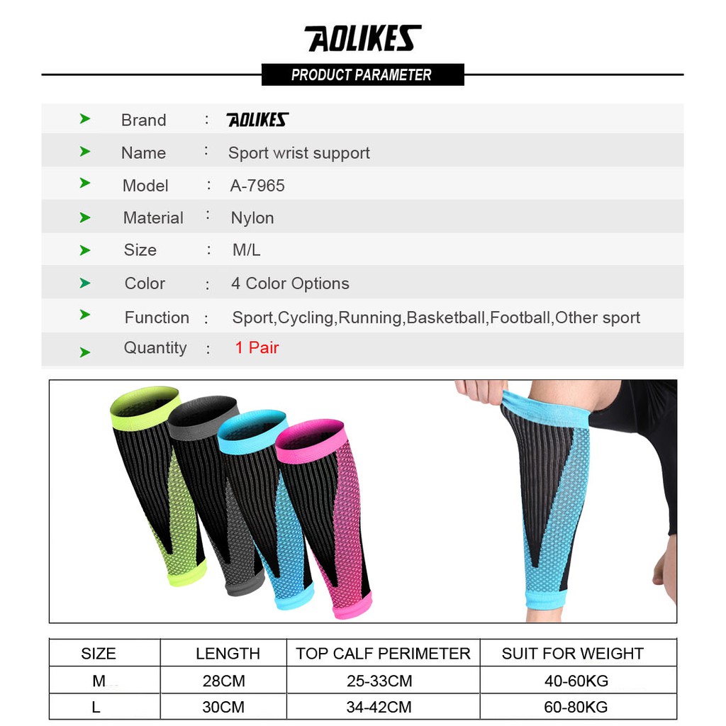 Đai bó ống chân bắp chân AOLIKES A-7965 co dãn tránh chấn thương compression socks