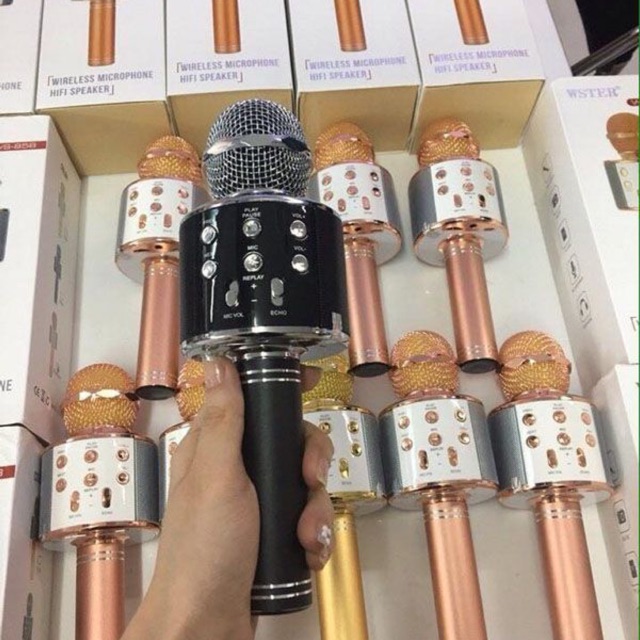 Micro bluetooth karaoke WS-858 kèm loa