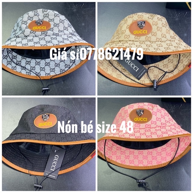 Nón bucket gu sì trẻ em 4 tuổi đến 6 tuổi - mũ vành sói viền da bé gái cực xinh
