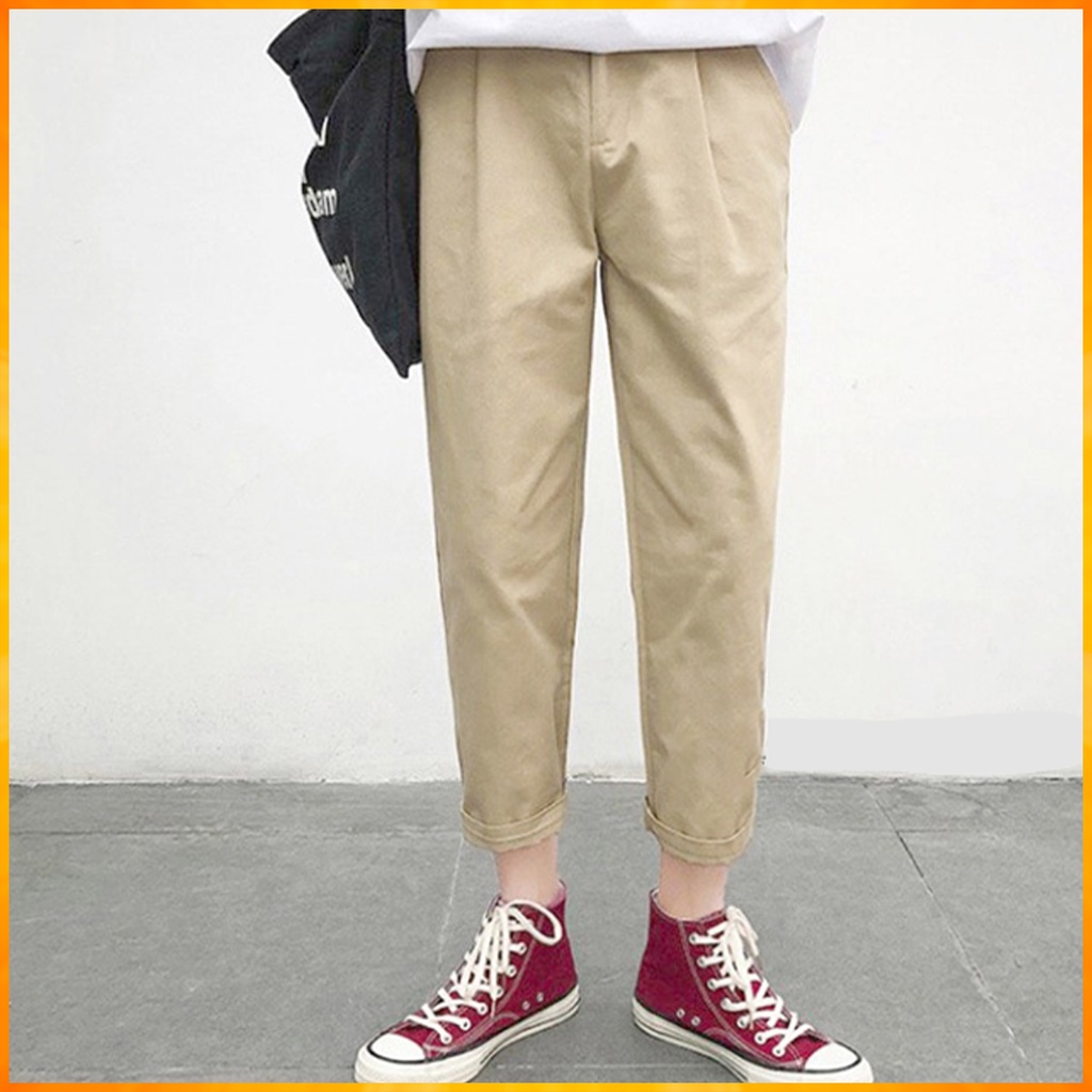 Quần Kaki Ống Suông Unisex Cao Cấp Nam Nữ Kiểu Quần Baggy Mềm Co Dãn TH SPORT
