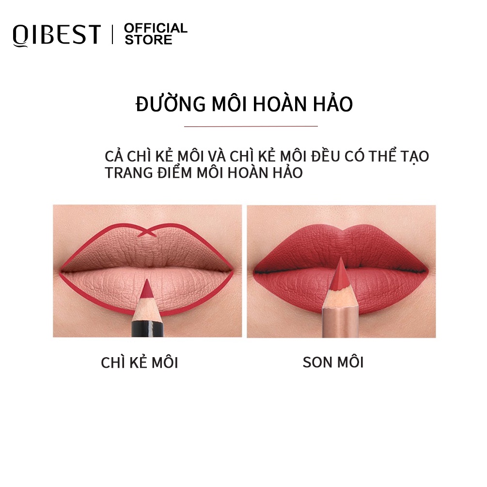 Chì Kẻ Viền Môi QIBEST L19012 Trang Điểm Dưỡng Ẩm 15 Màu Tùy Chọn