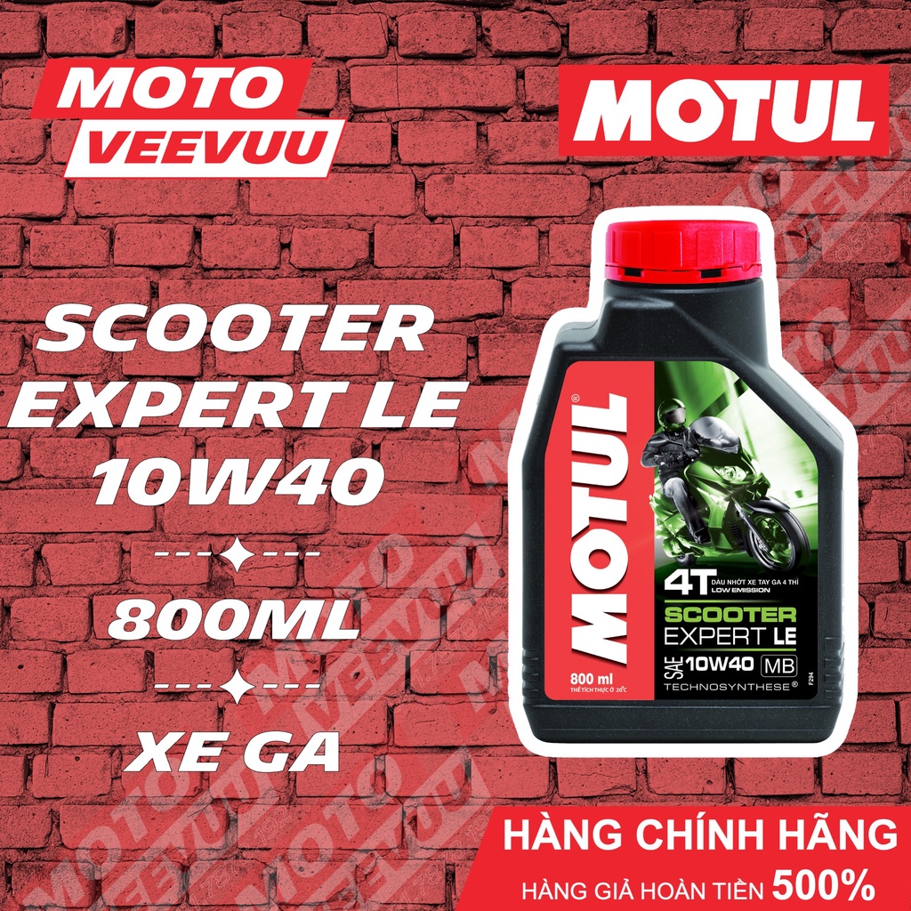 Dầu nhớt xe tay ga Motul Scooter Expert LE 4T 10W40 SM MB 800ml Bán tổng hợp