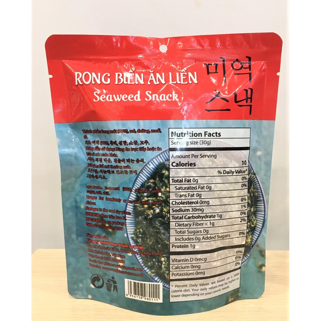 [FLASH SALE] Rong biển ăn liền Sea Việt (Seaweed Snack) 30g | BigBuy360 - bigbuy360.vn