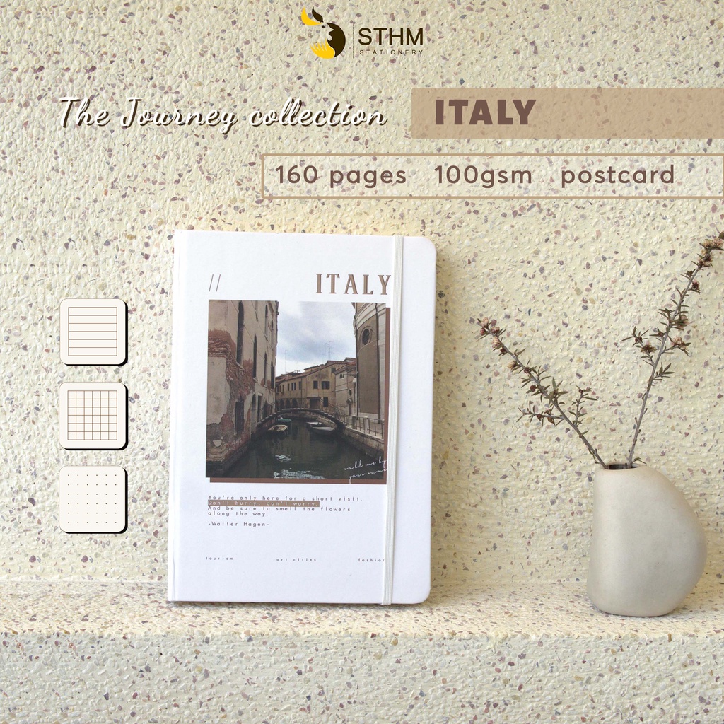 The Journey collection - Italy - Sổ tay bìa cứng - Ruột kem 100gsm - STHM stationery