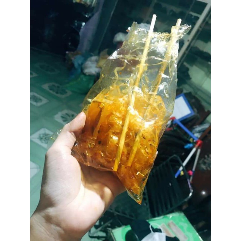 13 - 14 bị bánh tráng trộn sợi + sốt me kèm đũa