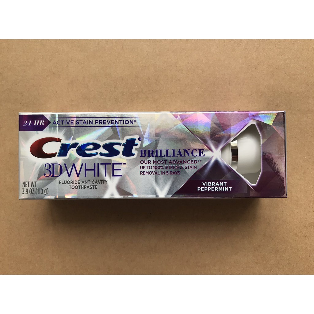 [Hàng Mỹ] Kem đánh răng Crest 3D White Brilliance Vibrant Peppermint
