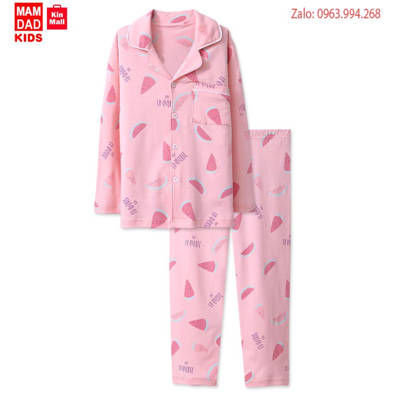 Bộ Đồ Ngủ Pijama Cho Bé Gái KIDS MAM & DAD (cho bé từ 13-37kg)