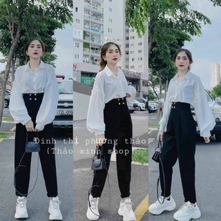 Quần Baggy Cạp Cao  Siêu Tôn Dáng
