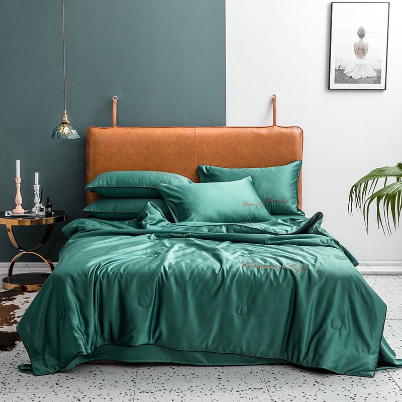 Chăn ga gối lụa CLASSIC LIFE cao cấp sang trọng, ga giường lụa mềm mịn thoáng mát chăn trần hè mát lạnh - Bông Decor