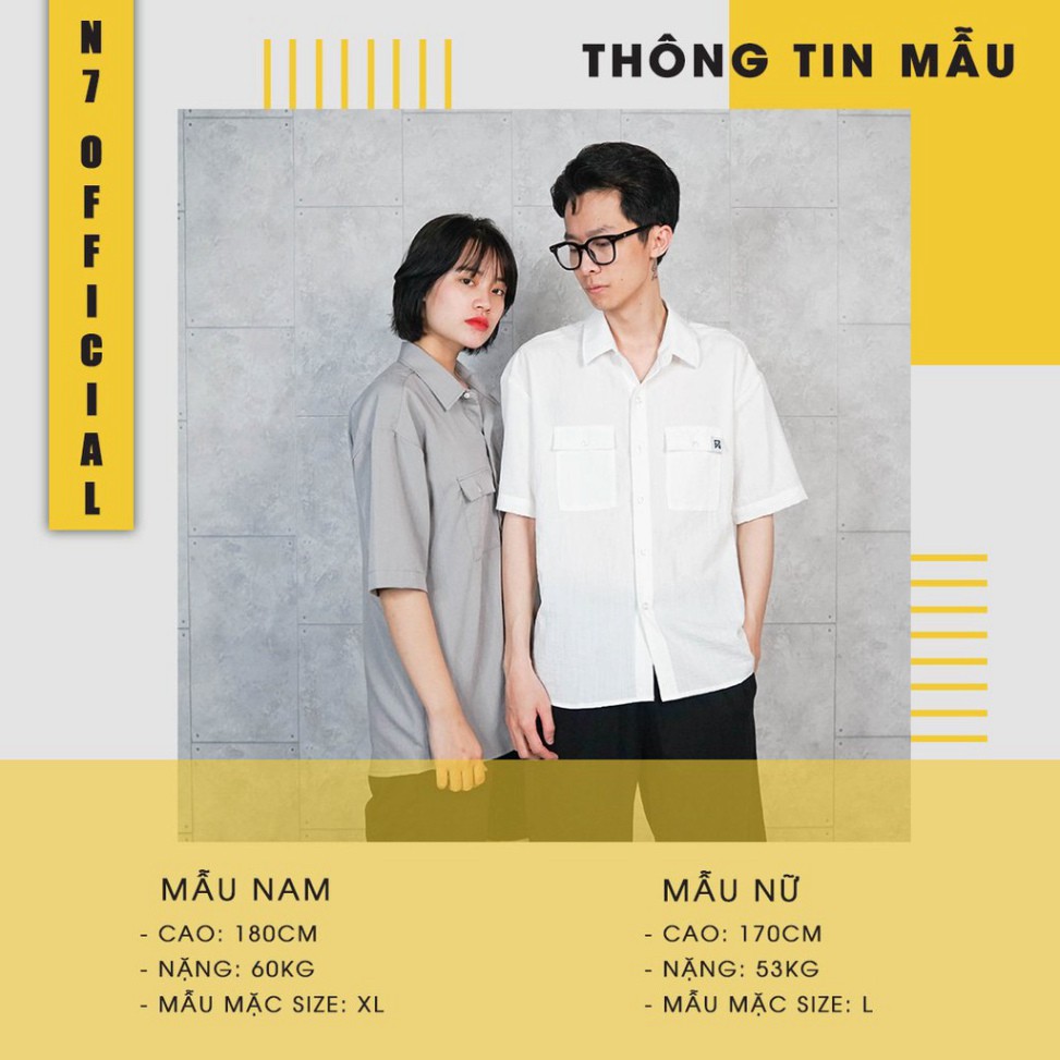 Áo SƠ MI ĐŨI Unisex N7 Basic Nam Nữ tay lỡ phong cách Hàn Quốc | BigBuy360 - bigbuy360.vn
