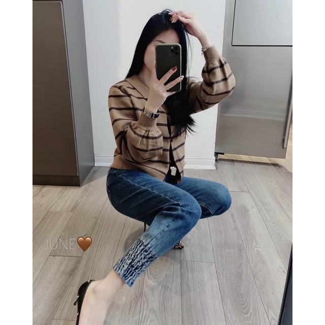 quần jean boy bo chun gấu loang xanh cực chất