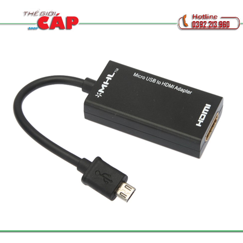 Cáp MHL chuyển Micro USB to HDMI (Đen) từ điện thoại lên TIVI - Cáp chuyển đổi MHL Đen