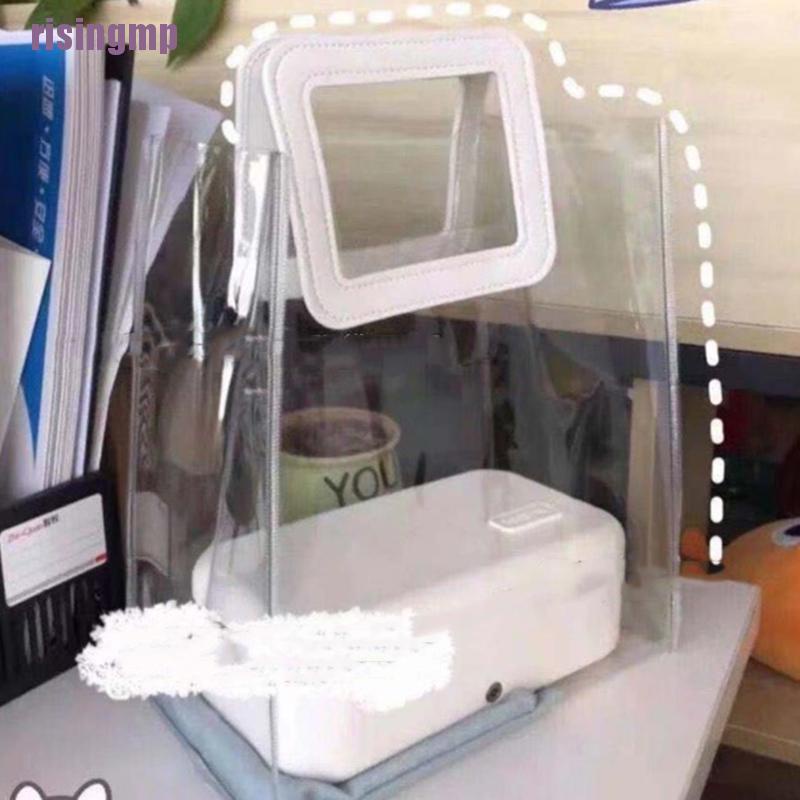 Túi đựng đồ bằng PVC trong suốt in họa tiết hoa phong cách Hàn Quốc cho nữ