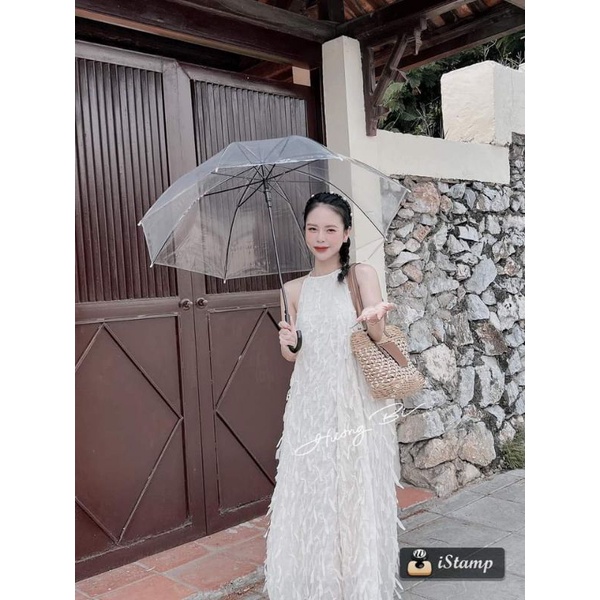 🌸Váy xuông tơ lông cổ yếm dáng dài🌿🌿
