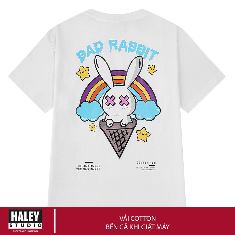 Áo Thun Ice cream Bad rabbit Unisex Form Rộng Nam Nữ phong cách Hàn Quốc TN475 Haley