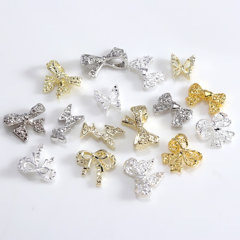 Charm Nơ Hợp Kim Đính Móng  Mã 14