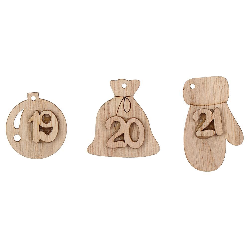 Set 24 Kẹp Túi Bánh Quy Bằng Gỗ Hình Số