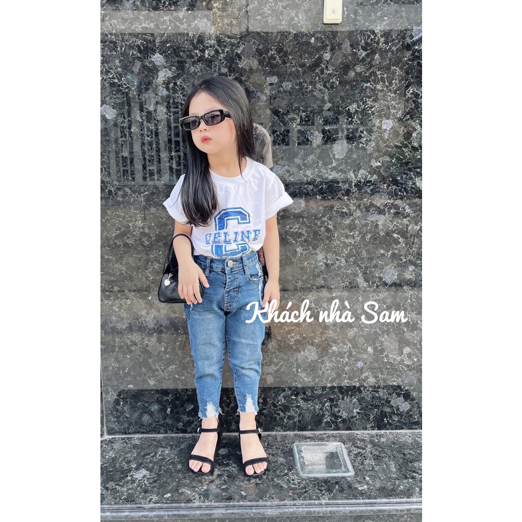 Áo thun tay lỡ Celin e 2022 cho bé &amp; gia đình , áo phông cotton bé trai, gái ,unisex, Samyy_vn