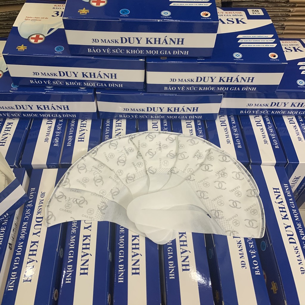 Khẩu trang 3D Mask họa tiết Duy Khánh hộp đóng 50 cái giúp chống bụi hiệu quả | BigBuy360 - bigbuy360.vn