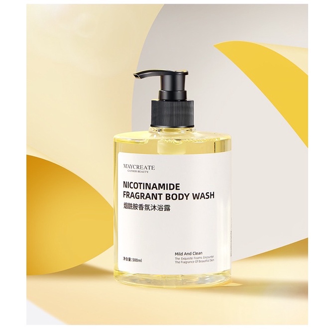 Sữa Tắm Dưỡng Trắng Hương Nước Hoa Maycreate Niacinamide Fragrant Body Wash 500ml