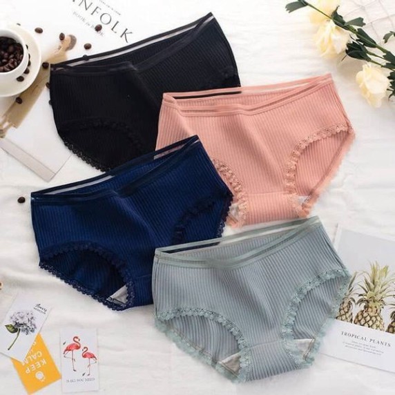 GIÁ SỈ Đồ Lót Nữ ️FREESHIP️Set 05 Quần lót nữ cotton cạp sọc kháng khuẩn thun lạnh dễ thương sexxy gợi cảm full hộp