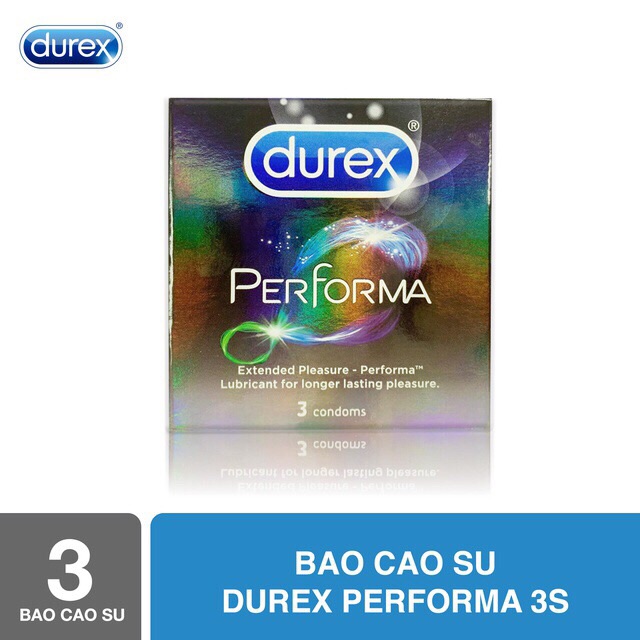 Bộ 2 hộp bao cao su Durex Performa (12 bao/hộp) + Tặng 1 hộp bao cao su Durex Performa 3 bao