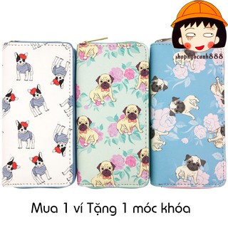 Bóp Ví Dài Cầm Tay Nữ Hoạt Tiết Hoạt Hình Động Chó Bull Siêu Đáng Yêu ^^