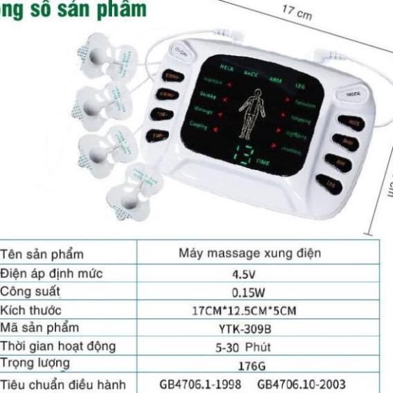Máy Mát Xa Xung Điện, Máy Massage Trị Liệu 8 Miếng Dán .YTK-309B