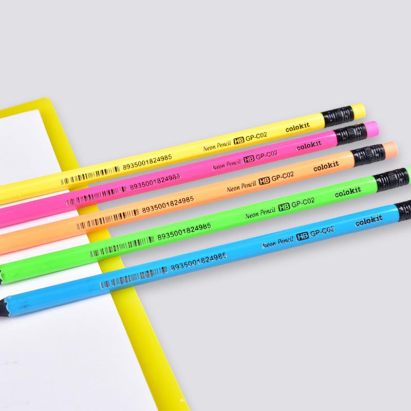 Bút Chì Neon COLOKIT GP-C01/GPC02 (Hộp 5 cây đủ màu)