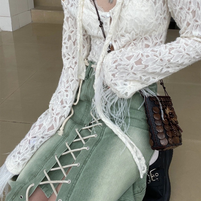 Chân Váy Denim Lưng Cao Thời Trang Dành Cho Nữ