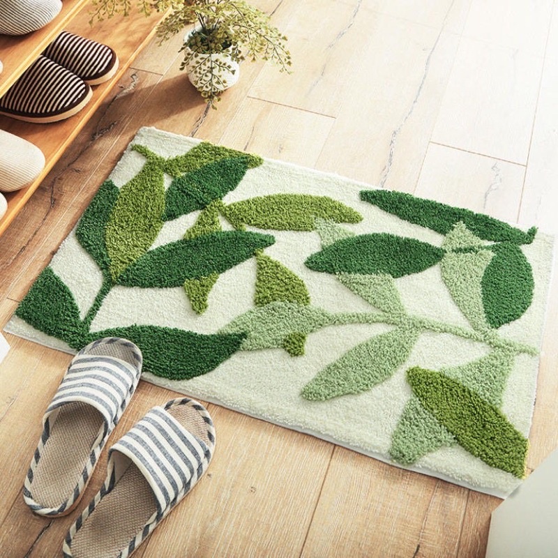 Thảm chân cao cấp, chùi chân trang trí Minhome len sợi mềm mại, đế chống trượt 50x80cm