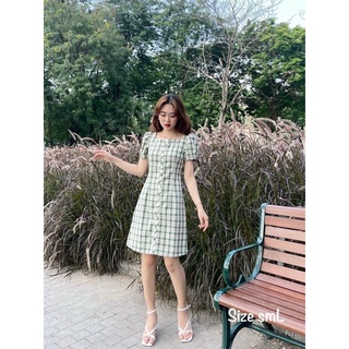 Váy kẻ dáng bảy mảnh