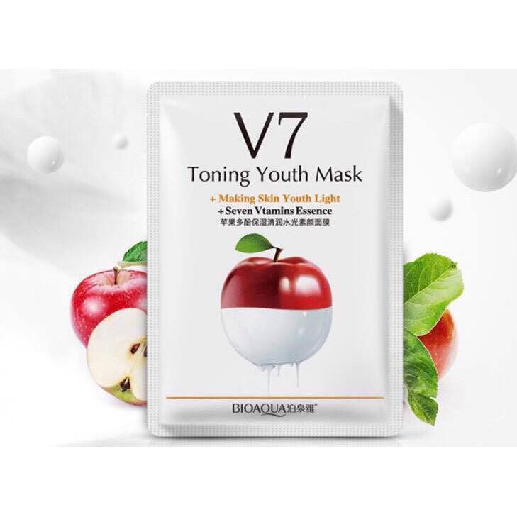 [RẺ VÔ ĐỊCH] Mặt nạ giấy dưỡng da mụn cấp ẩm thải độc V7 Toning Youth Mask Bioaqua | BigBuy360 - bigbuy360.vn