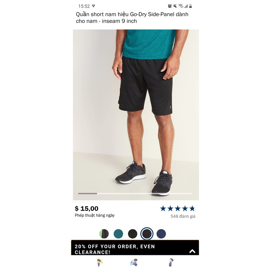 Quần short thể thao old navy