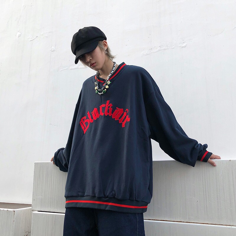 ÁO NỈ BLACKAIR HOT VÀNG ĐEN XANH - ÁO NỈ SWEATER BLACK AIR VIỀN CỔ TIM 3 MÀU UNISEX | BigBuy360 - bigbuy360.vn